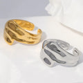 Luxury Minimalist Personality Open Finger Rings Fashion Stainless Steel Irregular Adjustable Rings Jewelry for Girls