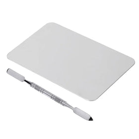 Private Label Makeup Mixing Palette Stainless Steel Metal Nail-art Cosmetic Mix Palette with Spatula Tool