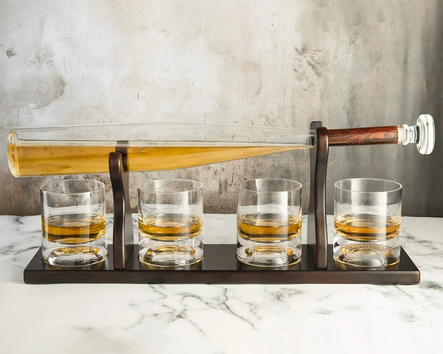 Best Price Baseball Bat Whiskey Decanter and 4 Baseball Whiskey Glasses Baseball Decanter Made for Whiskey Spirits