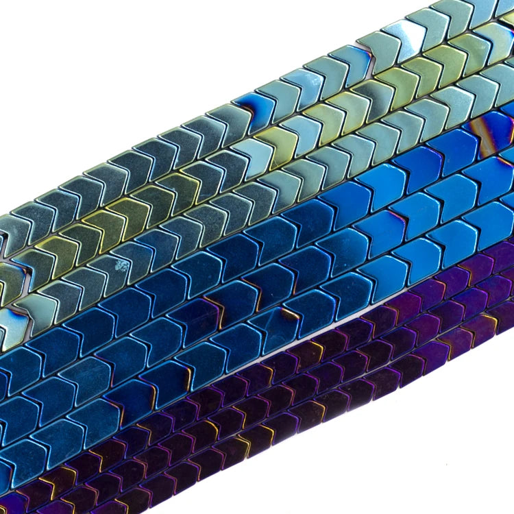 Best Selling Art Crafts Natural Hematite Ore Blue Coated Hematite Arrow Shape Beads Strand Hematite Stone Price