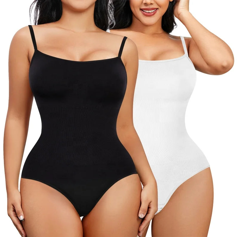 Wholesale square Neck Women Tummy Control Cami Camisole Jumpsuit Shapewear Seamless Body Shaper