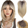 Women Hair 20inch Natural Hairline Mono Base Silk Toupee With Clip in Hair Topper With Bangs Synthetic Wigs for Thin Hair Women MegaBDM