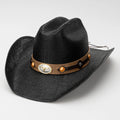 New Western-style Cowboy Paper Hat Ethnic Style Outdoor Rolled Brim Sun Hat Beach Straw Hat for Fishing Daily Use Unisex