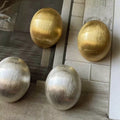 2024 New Retro Senior Exaggerated Brass Gold-Plated Brushed and Frosted Ball Earrings Women Jewelry Wholesale