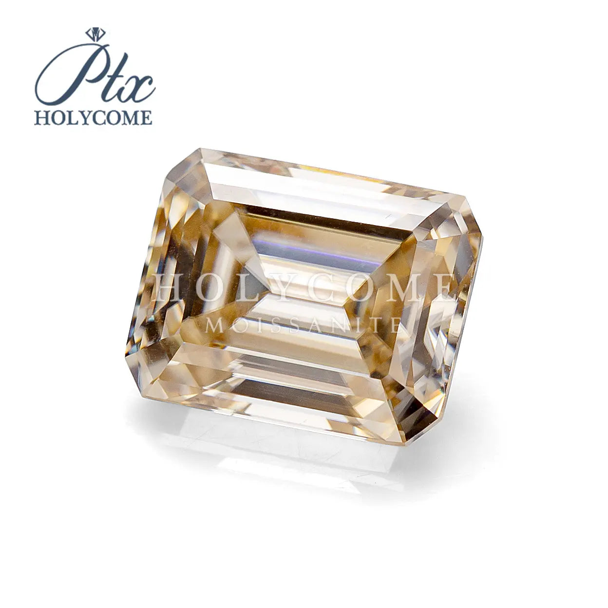 Champagne EMERALD Cut * Loose 5*7MM-10*14MM Heat Moissanite Color Play Fire 1 Pieces EMERALD Shape VVS CN GUN Heat Moissanite
