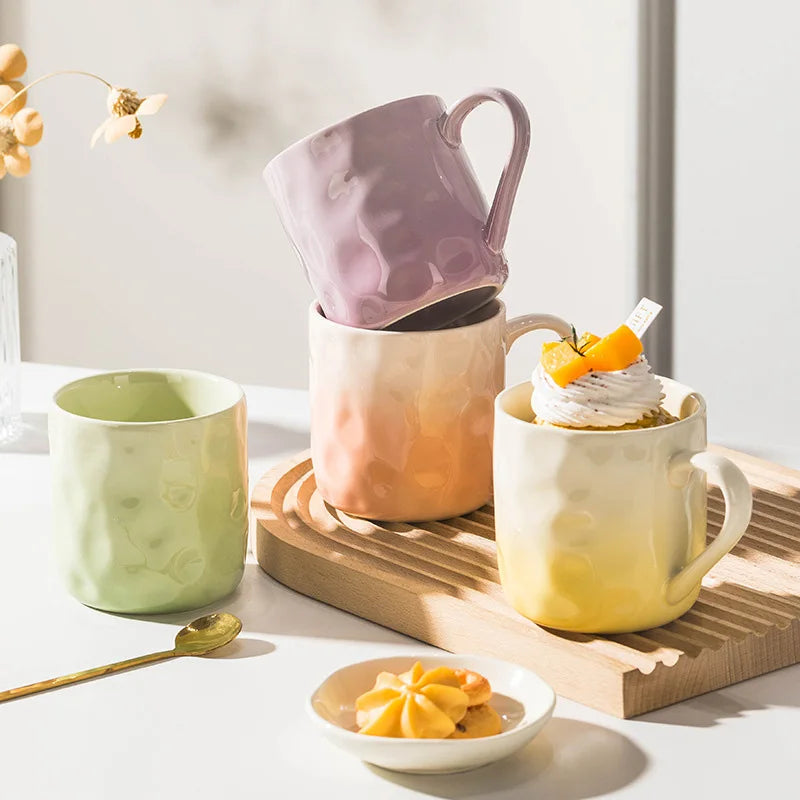 Home Gifts 300ml Gradient Color Ceramic Coffee Mug