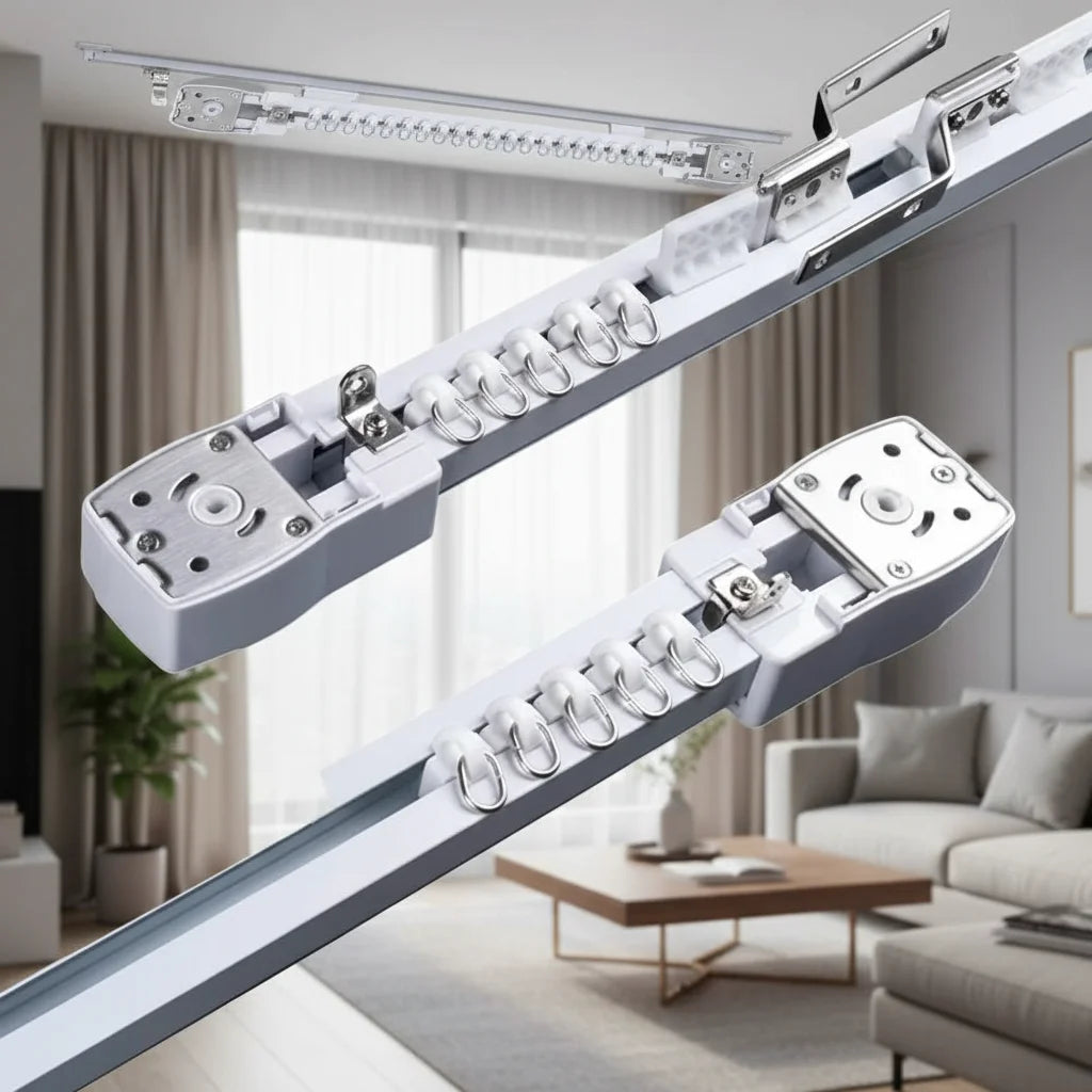 Universal Motorized Curtain Rail Works With WiFi Zigbee Motors Automatic Electric Track for Living Room Heavy Duty Aluminum