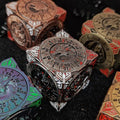 Factory D6 Dice Set 7-in-1 Polyhedral Metal D6 Carved Dungeons and Dragons Dnd Board Game Logo Customizable Carved Craft