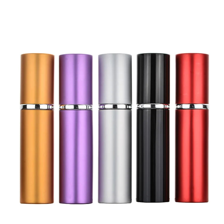 Wholesale 5ml Gold Silver Empty Spray Bottle Aluminum Cosmetic Container Glass Perfume Bottle