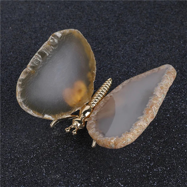 Huiying Butterfly Coaster Hot Sale Customized Grey Agate Butterfly Coaster Crafts