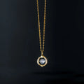 Fashion Jewelry 925 Sterling Silver Geometric Single Round Circle Diamond Pendant Gold Plated Necklaces for Women