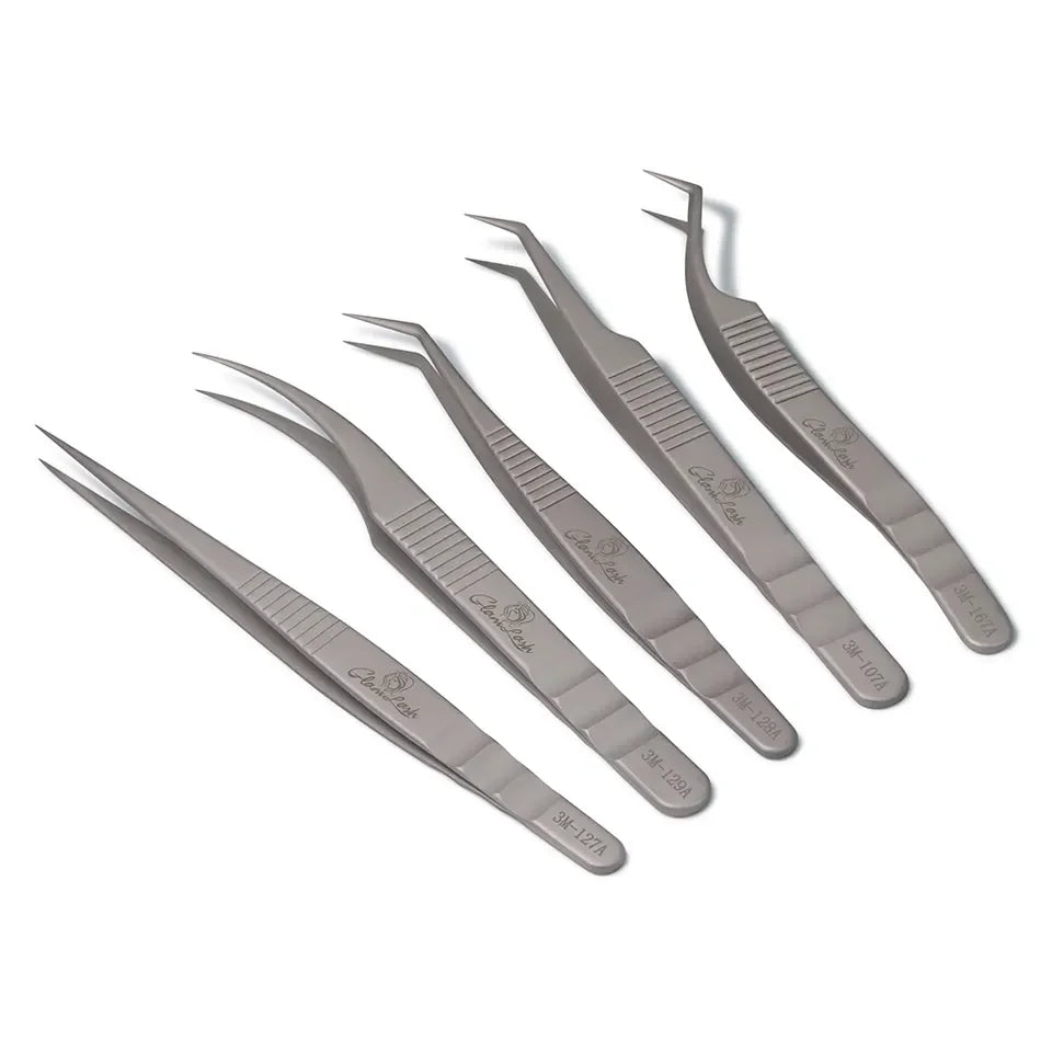 GLAMLASH Stainless Steel Non-Magnetic Eyelash Extension Tweezers Accurate Makeup Tools for Volume Fake Lashes New Generation