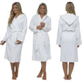 Wholesale Custom White 100% Cotton Terry Toweling Hotel Spa Women Luxury Hooded Couple Bathrobe Set for Men