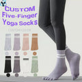 Custom Pilates Socks for Women Non Slip Yoga Five Toe Gripper Socks for Hospital Barre Sticky Gym Slipper Socks