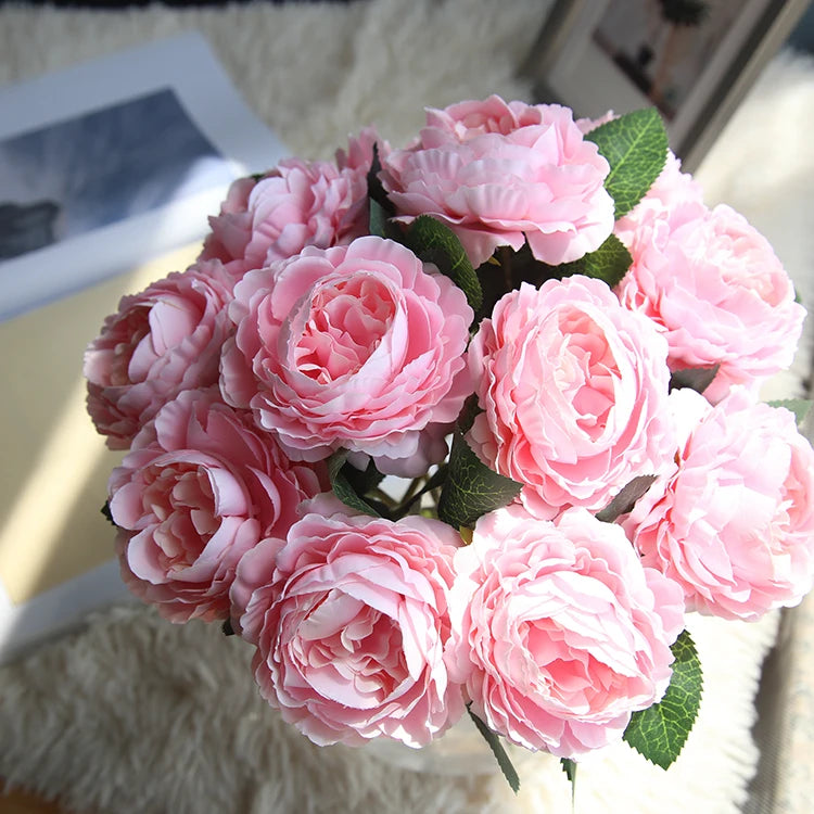 Hot Sale Single Pink Peony Artificial Flower for Home Decor