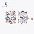 Rochime Designer Fashion Oval Cut Stud Earrings 925 Sterling Silver Rose Gold Plated 5a Zircon Fine Jewelry for Women