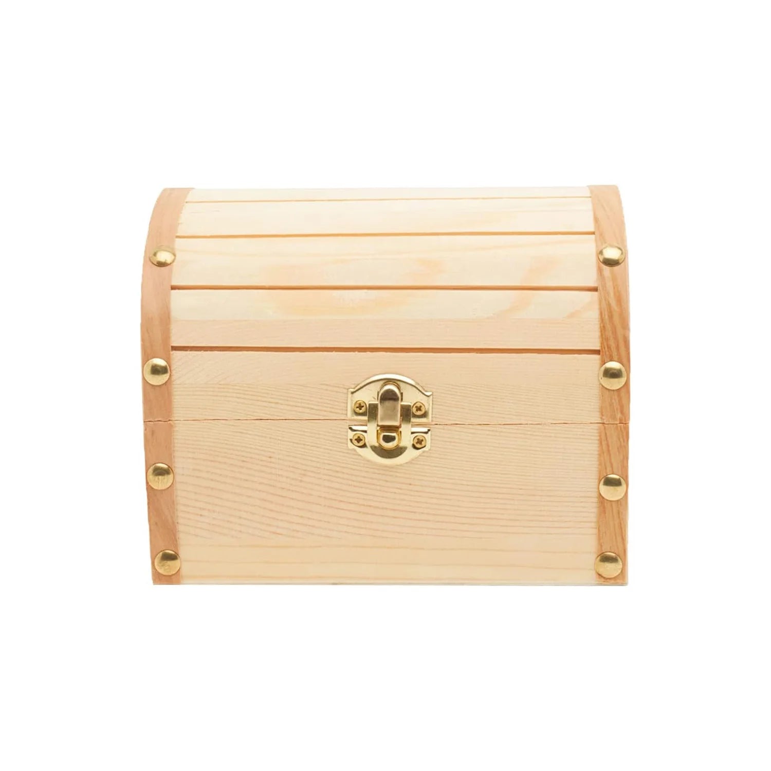 Wooden Treasure Chest Boxes Rectangle Shape with Hinged Lid Perfect for DIY Crafts Wedding Decor Jewelry Storage & Gift Boxes