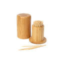 Portable Thickening Natural Round Bamboo Toothpick Holder