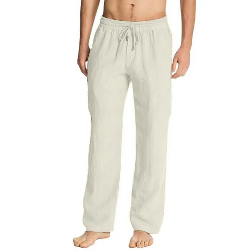Wholesale Hot Sale Breathable Loose High Quality Washing Soft Casual Linen Pants for Men