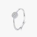 Ailmay Genuine 925 Sterling Silver Elegant Round Dazzling Clear CZ Finger Ring for Women Trendy Fine Jewelry Anniversary Gift