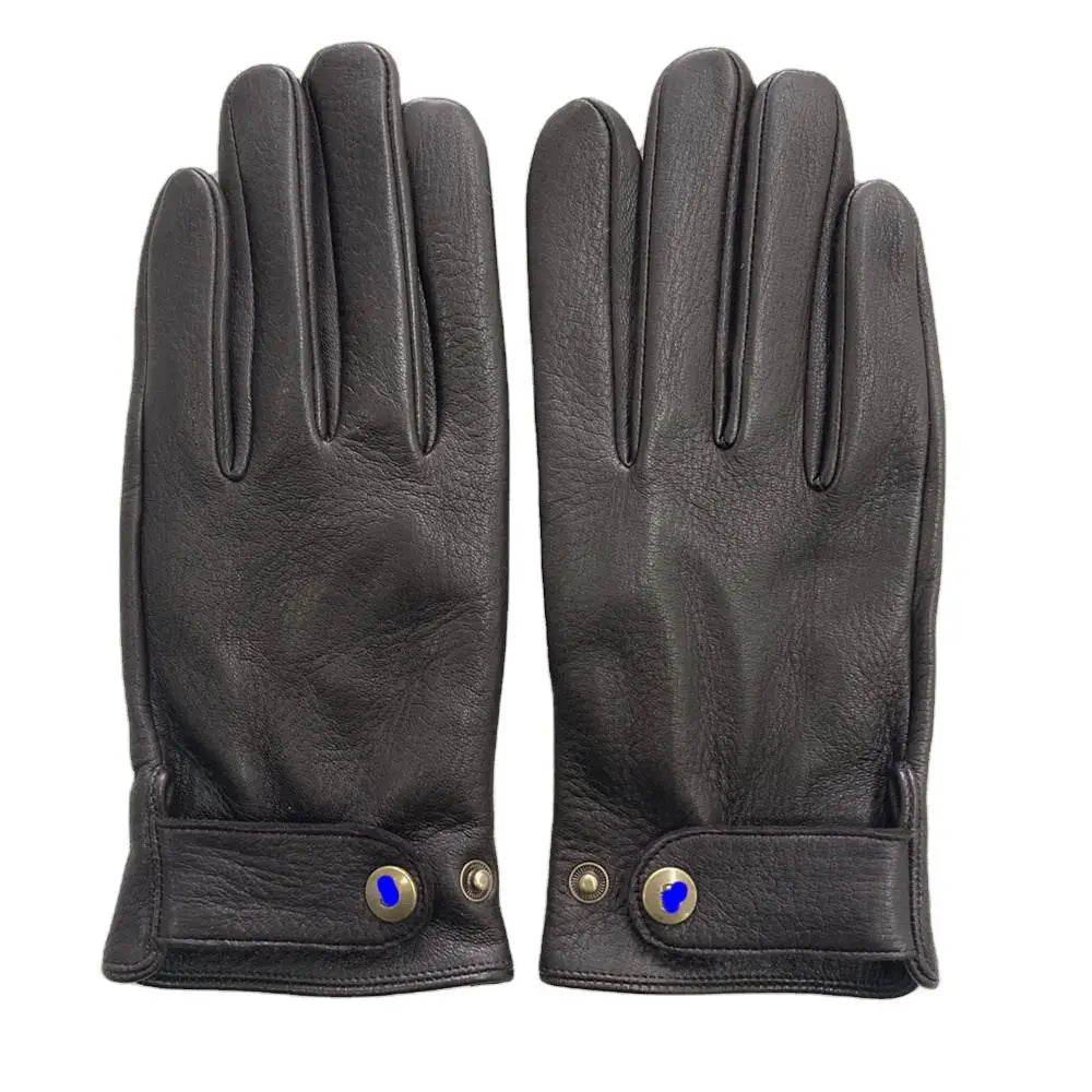 Sample Support Genuin Leather Gloves Black Genuine Leather Motorcycle Gloves Deerskin Leather Gloves for Men