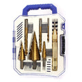 HSS Step Drill Bit Sets Cone Hole Cutter Auto Center Punch Spiral Titanium Coated Twist Saw Drill Bits Set