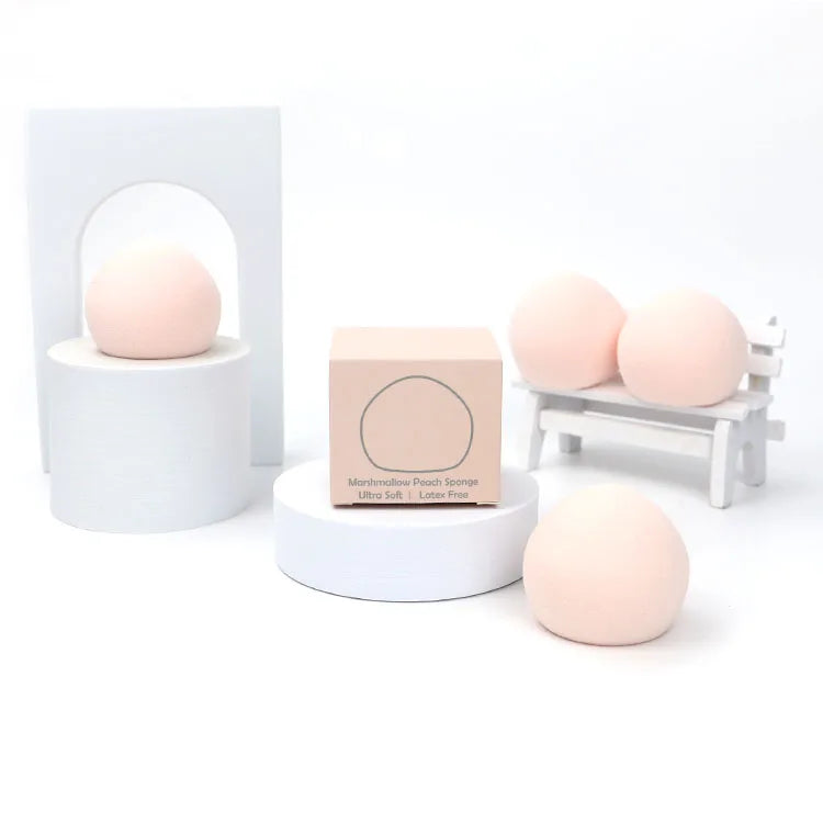Factory Custom LOGO Mini Peach Shaped Cute Pink Beauty Makeup Sponge Mini Cute Peach Sponges
