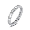 Fashion 925 sterling silver women simple geometric triangle micro-inlaid CZ diamond finger ring