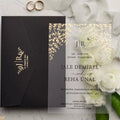 Clear Unique Invitation Blessing Set Minimalist Design Quinceanera 15 Party Wedding Gold Acrylic Invitation