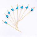 100pcs/bag 12cm Bamboo Round Fruit Sticks with Custom Package for Sale
