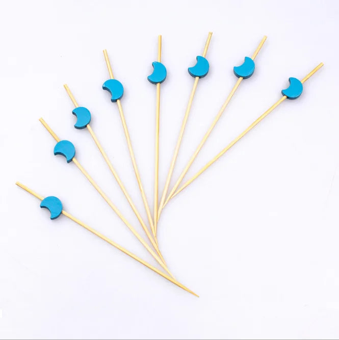 100pcs/bag 12cm Bamboo Round Fruit Sticks with Custom Package for Sale
