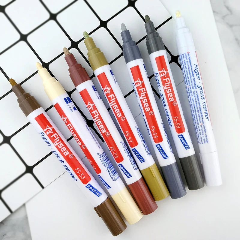 1pcs in Opp Bag With an Extra Chisel Tip Grout Tile Marker Strong Covering Force Tile Restore Renew Pen