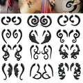 Punk Style Ear Taper Punk Style Earrings Black Acrylic False Ear Expander Stainless Steel Snail Spiral Irregular Wedding Gift