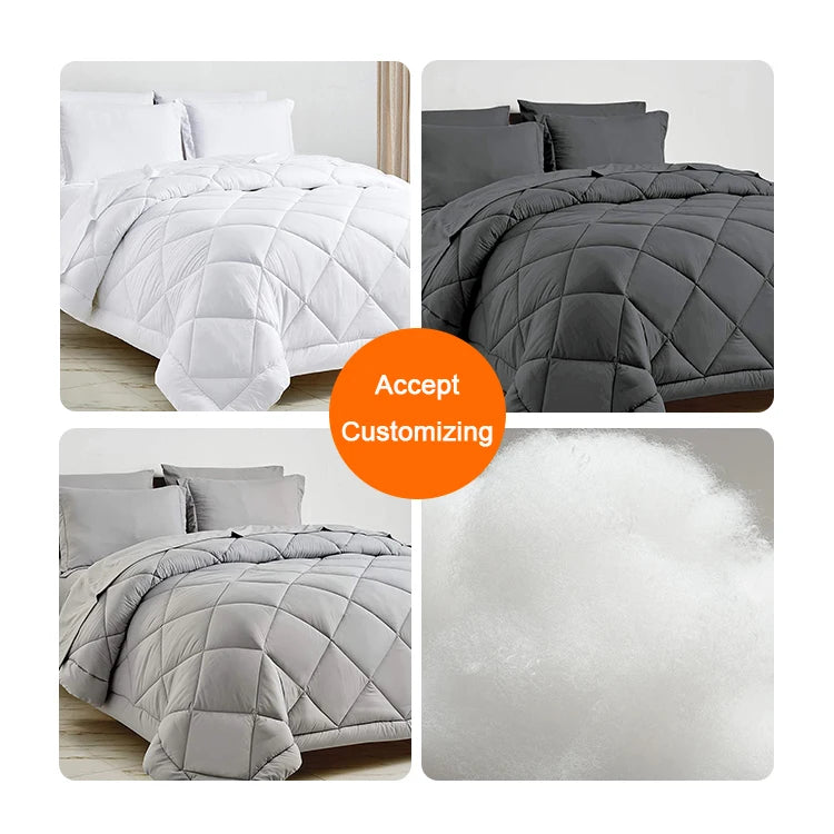 Custom White Quilt Bed Duvet Insert Microfiber Polyester Hotel Double Bedroom Duvet Insert