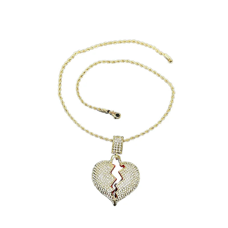 Collares Con Colgante Corazon Cadena Cuerda Collar Al Por Mayor Joyeria Hip Hop Corazon