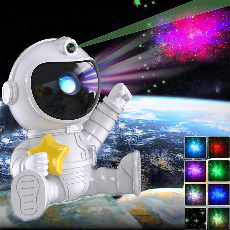 JAIYI Modern Design USB Starry Sky Atmosphere Projection Light Cross Border Space Shuttle Rocket Astronaut Large Lamp