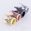 DIY Square 18K Gold Plated Bracelets Necklace Accessories Black Zircon Micro Pave Spacer Charms Crown Beads