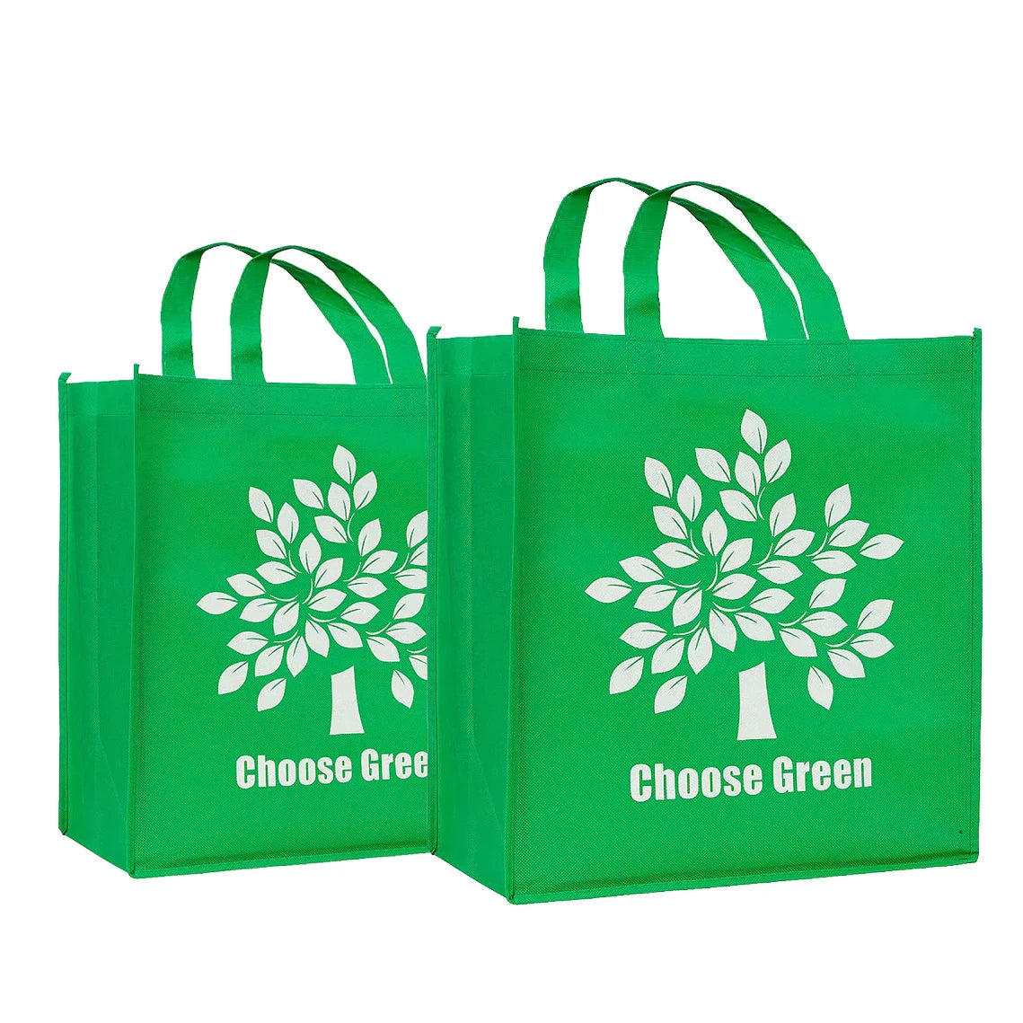 Stitched Green Eco Non Woven Fabric Cheap Custom Logo Printed  Shopping Bag Eco-friendly Use Shopping