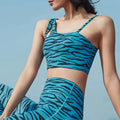 Quick Dry Four Way Stretch Leopard Compression Yoga Leggings Set Women Sportswear
