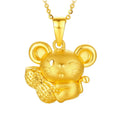 HD0277 2020 New Rat Plated  Gold Plated Cute Peanut Little Mouse Pendant Necklace Cartoon Mini Men and Women Necklace