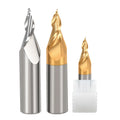Two Flutes Spiral Taper End Mill Mini Word Cutter Advertising Engraving Milling Tools for Acrylic ABS Carbide  ODM OEM