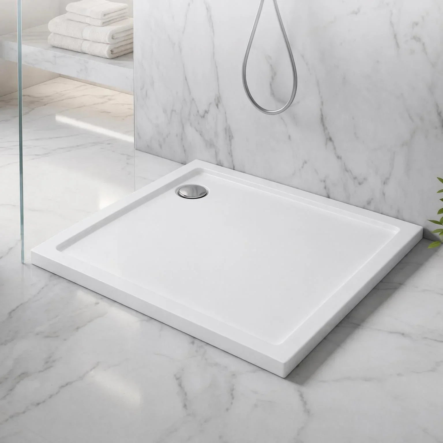 Modern Shower Enclosure Tray Cupc Custom Bathroom Anti Slip Walk-in Solid Surface Square Narrow Resin Base