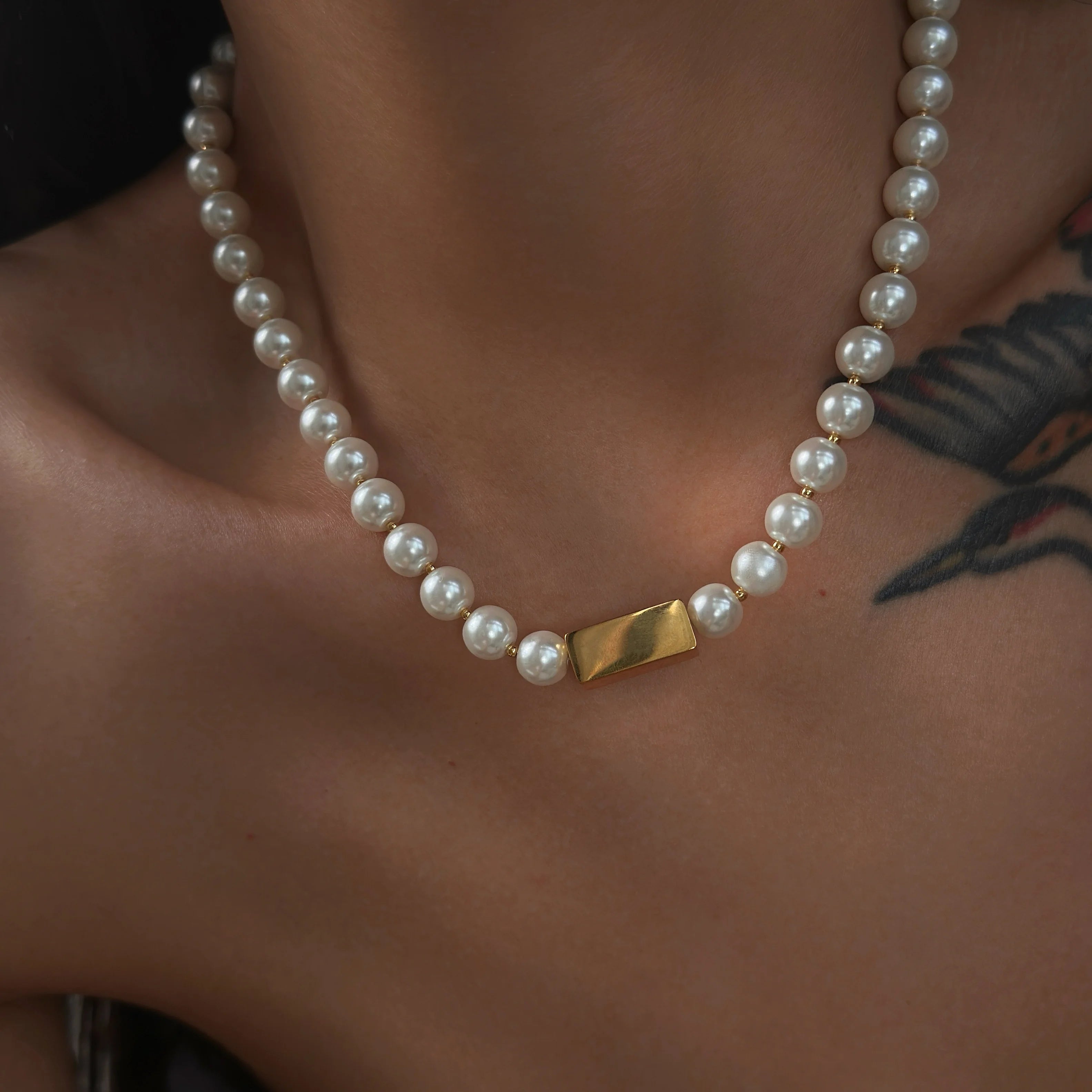 2024 Dazan Autumn Winter Hot New 18k Pvd Gold Plated Stainless Steel Elegant Vintage Court Style Beaded Necklace for Women