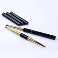 Metal Handle Sable Acrylic Nail Brush Germany Nails Art Gel Brushes Private Label 3D Oval Brush