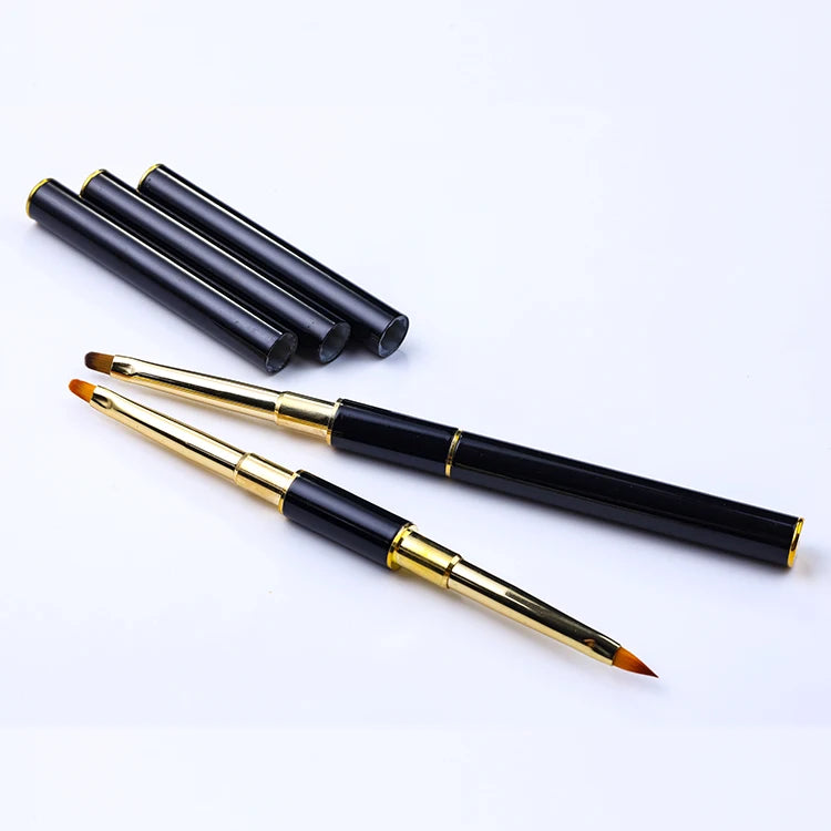 Metal Handle Sable Acrylic Nail Brush Germany Nails Art Gel Brushes Private Label 3D Oval Brush