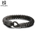 KALEM 19/21/23cm 2020 New Design Customized Stainless Steel Punk Vintage Snake Bracelet & Bangle for Unisex