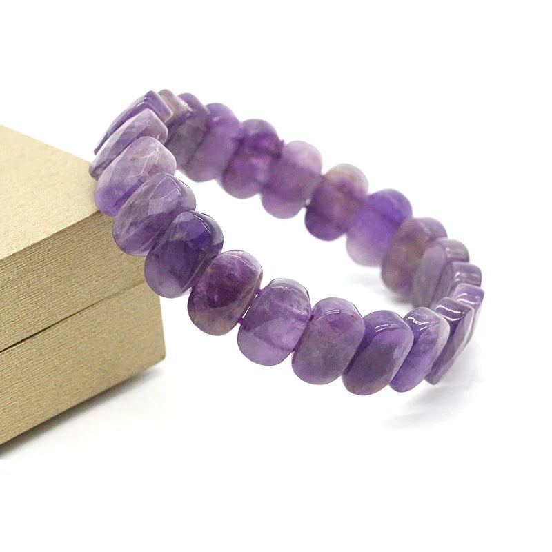 Wholesale Fashion Jewelry Natural Stone Healing Crystal Stretch Beaded Bracelet Amethyst Bracelet