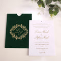 Single-sided Hot Stamping Invitation Card Matching Velvet Pocket Envelope Custom Card