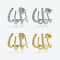 FUAMAY 2026 Minimalist Design Authentic Silver Jewelry Sterling Gold Filled Claw Earring Setting Gold Micro Pave Earrings Studs