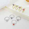 Luxury Stainless Steel Elliptical Zircon Ring for Women Vintage 18k Gold Plating Ring Non Fading Waterproof Christmas Gift